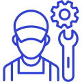 Repair service icon with tools outline