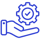 Hand holding gear with check mark
